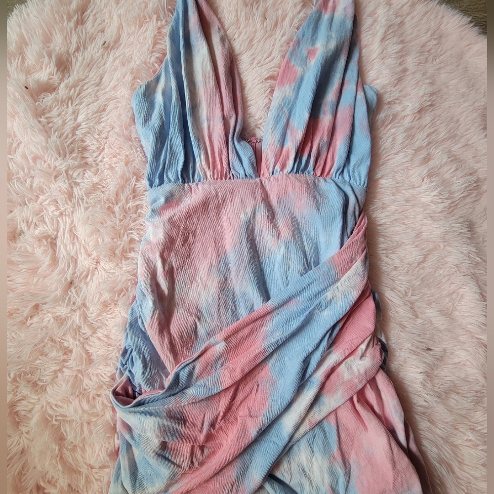 Superdown Pink Tie-dye Dress